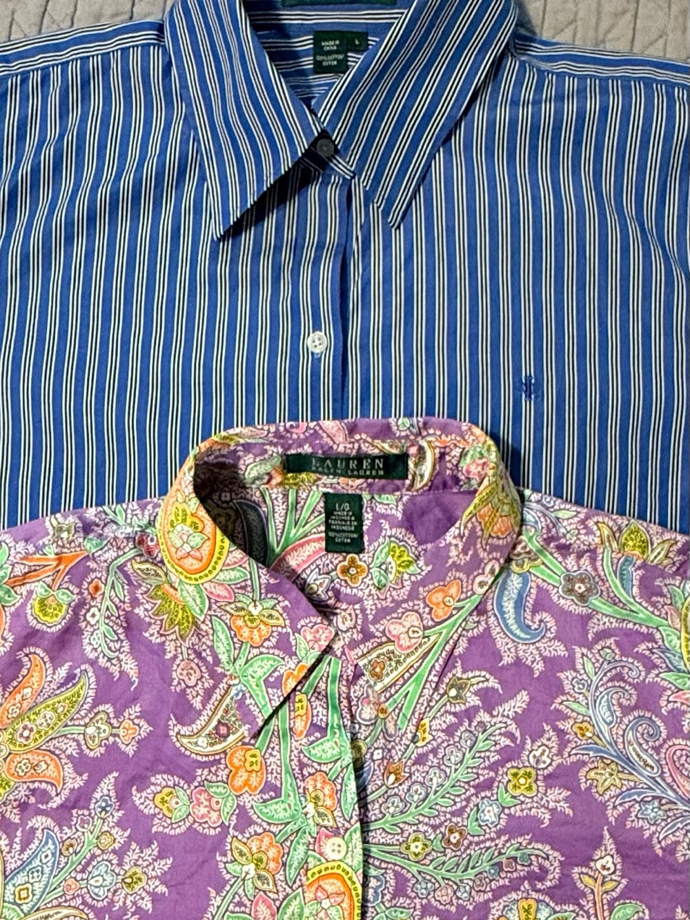 Lauren Ralph Lauren Purple Paisley Button-Down Shirt